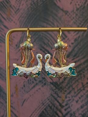 Kirks Folly Goldtone "Ship Of Dreams" Earrings
